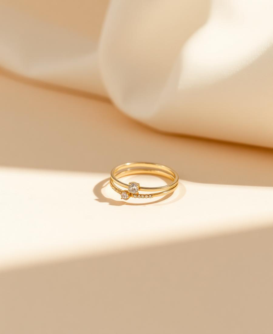Halo Duo Ring Set